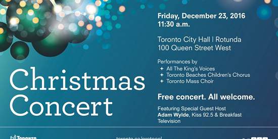 تورنتو | کنسرت رایگان کریسمس،جمعه در تورنتو